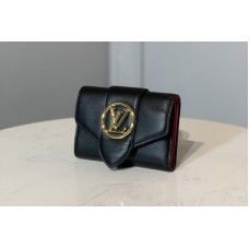 Louis Vuitton M69175 LV Pont 9 compact wallet in Black Cowhide leather