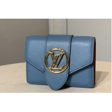 Louis Vuitton M69175 LV Pont 9 compact wallet in Blue Cowhide leather