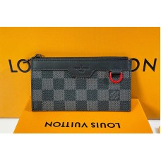 Louis Vuitton N60354 LV Utility Coin Card holder In Damier Graphite canvas