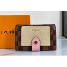 Louis Vuitton N60380 LV Juliette wallet in Damier Ebene coated canvas With Cream / Venus Pink