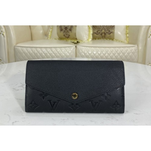 Louis Vuitton M61182 Black Monogram Empreinte leather Envelope-style Sarah  wallet