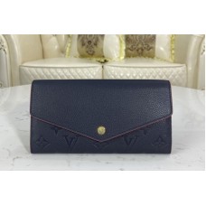 Louis Vuitton M62125 LV Sarah wallet in Navy Blue / Red Monogram Empreinte leather