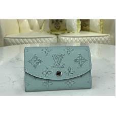 Louis Vuitton M62542 LV iris compact wallet in Blue Mahina leather