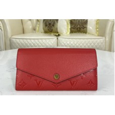 Louis Vuitton M63690 LV Sarah wallet in Scarlet Red Monogram Empreinte leather