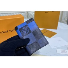 Louis Vuitton N40412 LV Pocket Organizer Wallet in Blue Damier Graphite Giant coated canvas