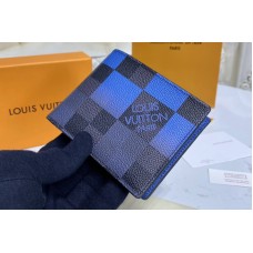 Louis Vuitton N40414 LV Multiple Wallet in Blue Damier Graphite Giant coated canvas