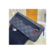 Louis Vuitton N60355 LV Utility Zippy wallet in Damier Graphite Giant coated canvas