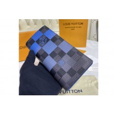 Louis Vuitton N60424 LV Brazza wallet in Blue Damier Graphite Giant coated canvas