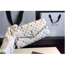 Louis Vuitton M60667 Monogram Multicolore Sarah Wallet White