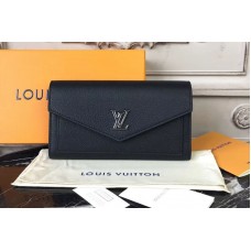 Louis Vuitton M62530 Mylockme Calf Leather Wallet Black