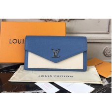 Louis Vuitton M62544 Mylockme Calf Leather Wallet Blue/Beige