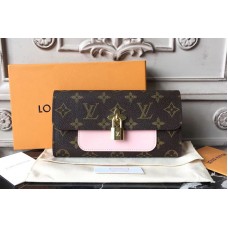 Louis Vuitton M62566 Flower Lock Monogram Canvas Wallet Pink