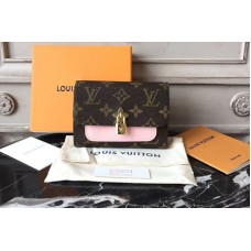 Louis Vuitton M62578 Monogram Canvas Flower Lock Compact Wallet Pink