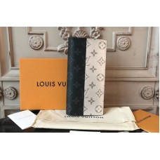 Louis Vuitton M63027 Monogram Eclipse Canvas Brazza Wallet Silver