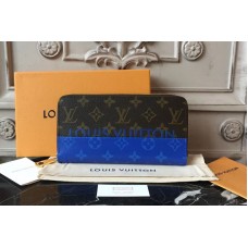 Louis Vuitton Monogram Blue Canvas Zippy Wallet M60017