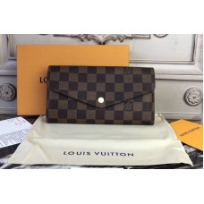 Louis Vuitton N63209 Sarah Wallet Damier Ebene Canvas Brown