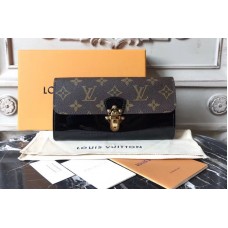 Louis Vuitton M62558 Cherrywood Wallet Patent Leather With Monogram canvas Black