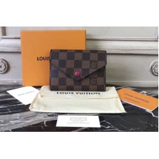 Louis Vuitton N41659 Damier Ebene Canvas Victorine Wallet Red