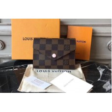 Louis Vuitton N61700 Damier Ebene Canvas Victorine Wallet Pink