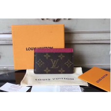 Louis Vuitton M60703 LV Card Holder Monogram Canvas Dark Red