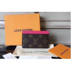 Louis Vuitton M60703 LV Card Holder Monogram Canvas Rosy