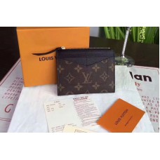 Louis Vuitton M62257 LV Zipped Card Holder Monogram Canvas Black