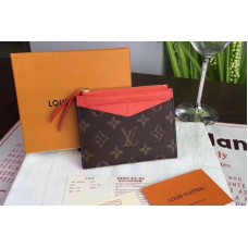 Louis Vuitton M62257 LV Zipped Card Holder Monogram Canvas Orange