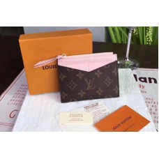 Louis Vuitton M62257 LV Zipped Card Holder Monogram Canvas Pink