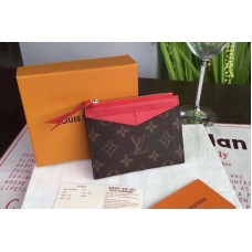 Louis Vuitton M62257 LV Zipped Card Holder Monogram Canvas Red