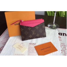 Louis Vuitton M62257 LV Zipped Card Holder Monogram Canvas Rosy