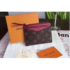 Louis Vuitton M62257 LV Zipped Card Holder Monogram Canvas Wine