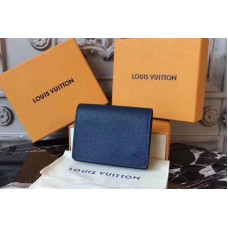 Louis Vuitton M64022 Enveloppe Carte de Visite Taiga leather Wallets Blue