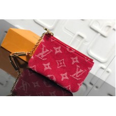 Louis Vuitton M62650 LV Monogram Denim Key Pouch Red