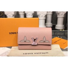 Louis Vuitton M63221 LV Taurillon Leather Capucines Compact Wallet Pink