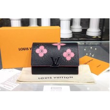 Louis Vuitton M63222 LV Taurillon Leather Capucines Compact Wallet Black