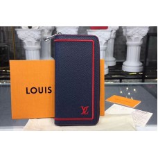 Louis Vuitton M63434 LV Brazza Wallet Taiga Leather Bleu marine