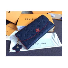 Louis Vuitton M63918 LV Emilie Wallet Monogram Empreinte Leather Marine Rouge