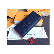 Louis Vuitton M63920 LV Clemence Wallet Monogram Empreinte Leather Marine Rouge