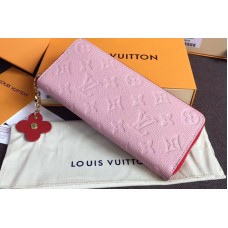 Louis Vuitton M64161 LV Clemence Wallet Monogram Empreinte Leather Rose Poudre