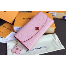 Louis Vuitton M64162 LV Emilie Wallet Monogram Empreinte Leather Rose Poudre