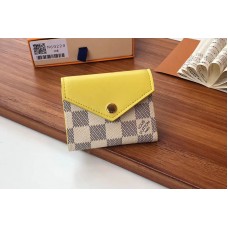 Louis Vuitton N60220 LV Zoe Wallet Damier Azur Canvas Yellow