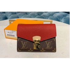 Louis Vuitton M67478 LV Pallas Compact Wallet Monogram Canvas And Red Calf Leather