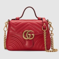 Gucci GG Marmont Mini Top Handle Bag 547260 Red