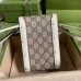 Gucci Horsebit 1955 Mini Bag in GG Canvas with White Leather