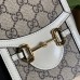 Gucci Horsebit 1955 Mini Bag in GG Canvas with White Leather