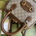 Gucci Horsebit 1955 Mini Top Handle Bag in GG Canvas with Brown Leather