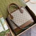 Gucci Horsebit 1955 Mini Top Handle Bag in GG Canvas with Brown Leather