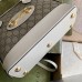 Gucci Horsebit 1955 Mini Top Handle Bag in GG Canvas with White Leather