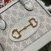 Gucci Horsebit 1955 Mini Top Handle Bag in White GG Supreme Canvas