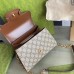 Gucci Horsebit 1955 Mini Handbag in GG Canvas with Brown Leather